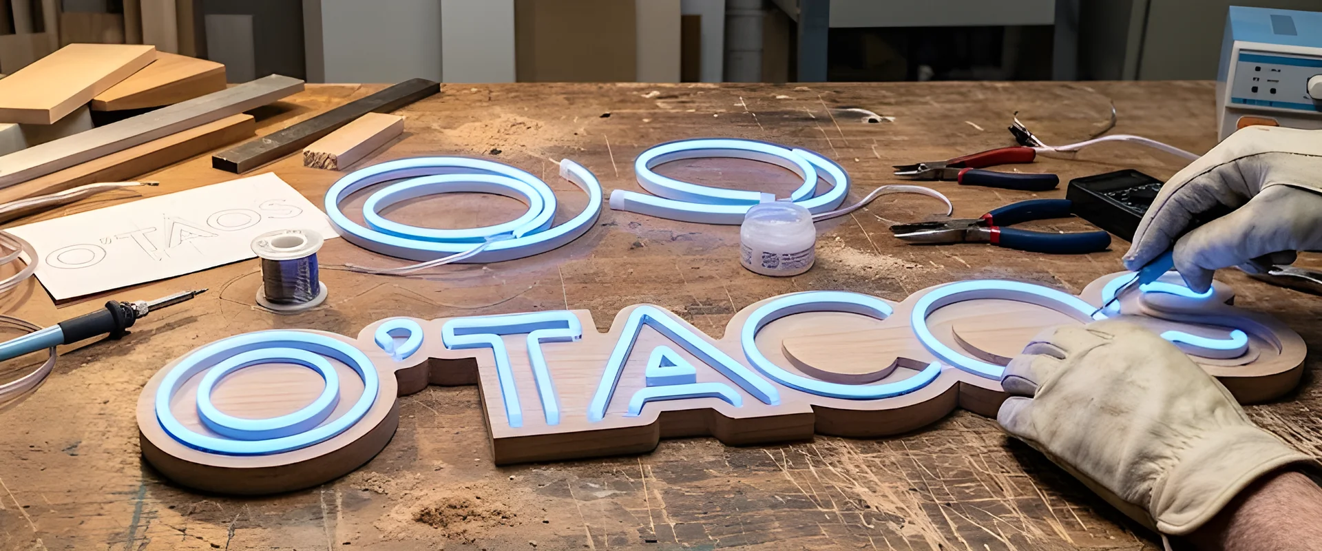 L'équipe NeonLand dans son atelier